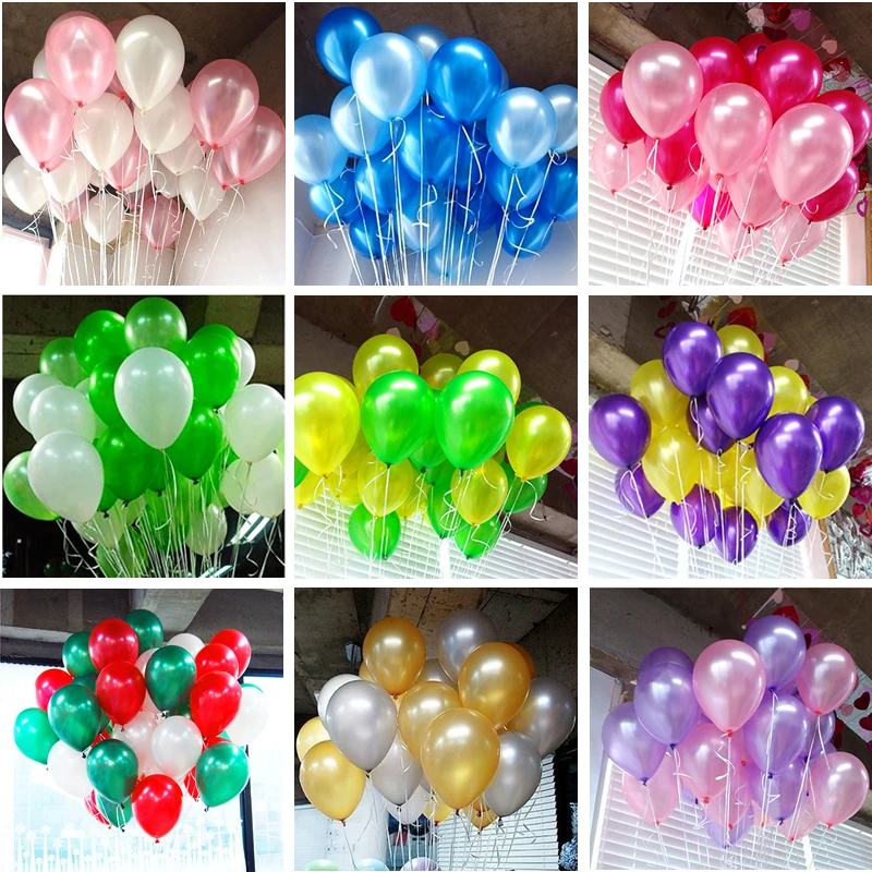 100 adet / grup düğün balonlar 10 inç 1.5 g kaynağı lateks parti balon doğum günü çocuk oyuncak şişme renkli şeffaf balonlar
