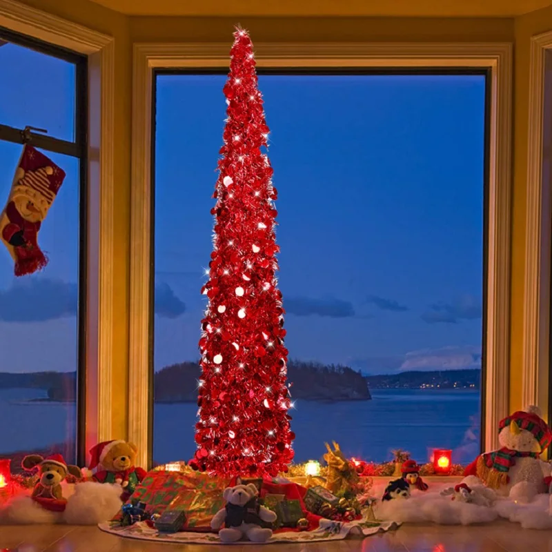 Yapay Cicili bicili Pop Up Noel Ağacı Ev Dekorasyonu için Kapalı Tatil Parti