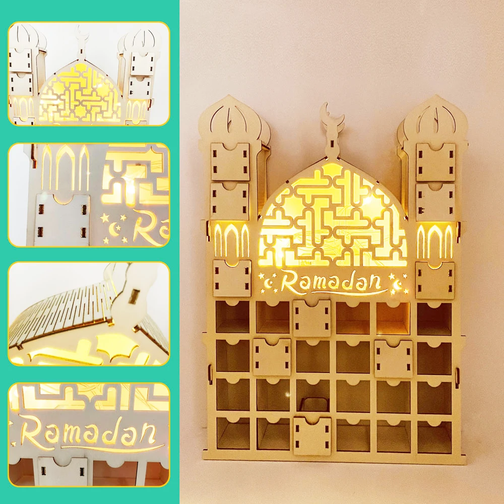 Ramazan Takvimi Ahşap Dıy Ramazan Geri Sayım Takvimi doldurmak için Mübarek Süslemeleri Ev için Ramazan Dekorasyon 2023 İslam