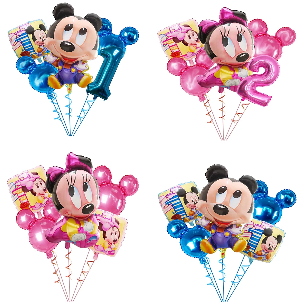 Disney Balonlar Bebek Duş Doğum Günü Dekorasyon Minnie Mickey Mouse Animasyonlu Karikatür Figürleri Parti Dekor Balonlar Çocuklar Hediye