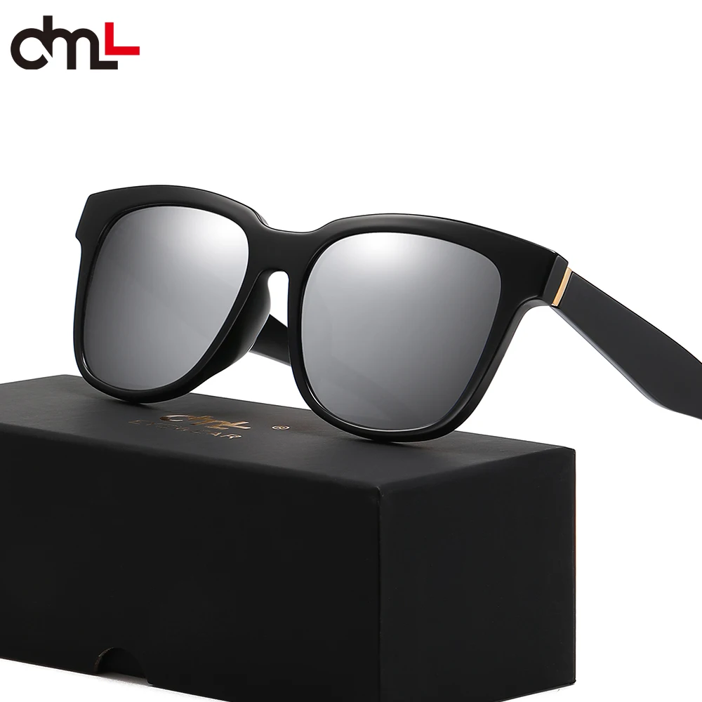DML Marka Moda Kare Güneş Gözlüğü Kadın Ayna Siyah TR güneş gözlüğü Kadın Büyük Çerçeve Modern Hediye Kutusu İle