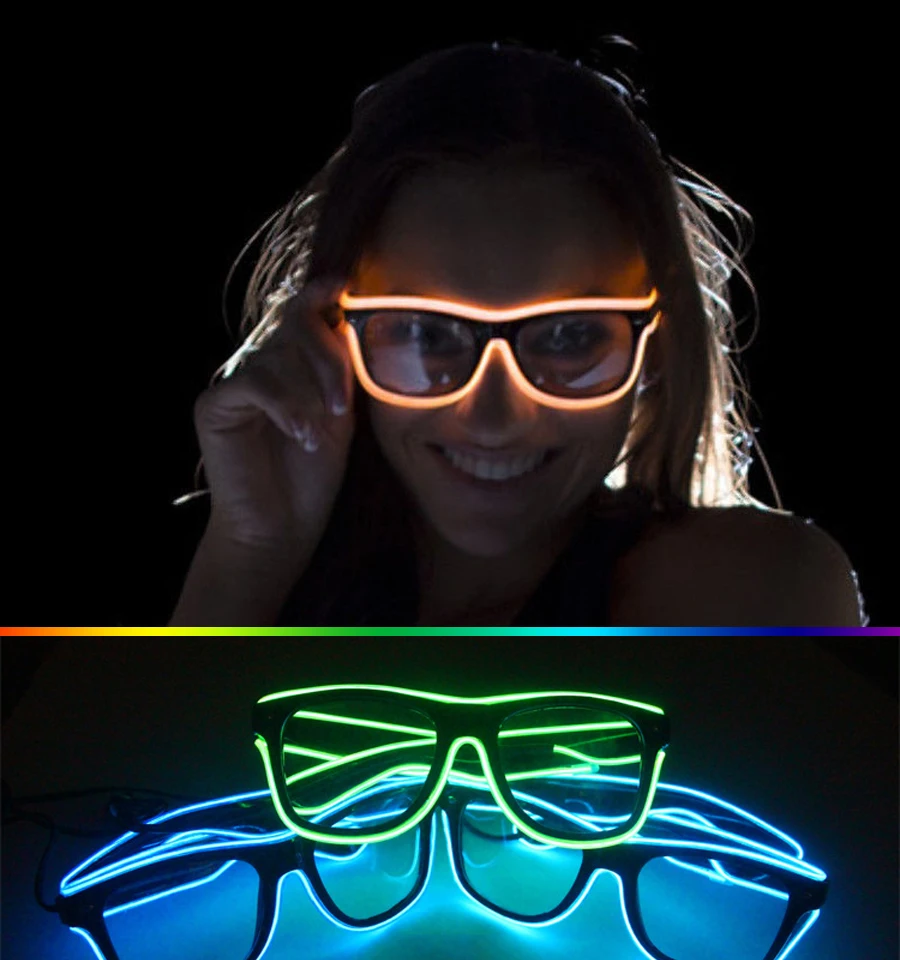 3 Modları Hızlı yanıp sönen El Led gözlük aydınlık parti aydınlatması Renkli parlayan Klasik oyuncaklar Dj parlak ışık tatil hediye