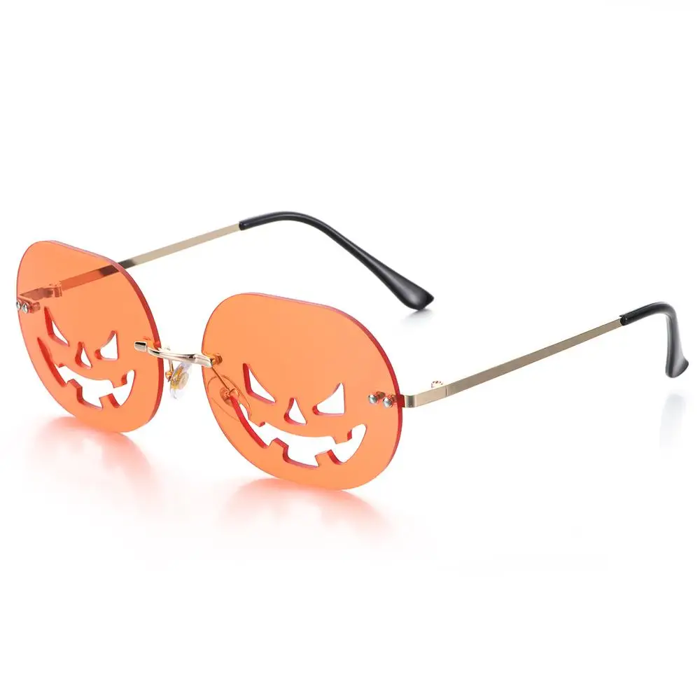 Moda Cadılar Bayramı Kabak Güneş Gözlüğü Retro Çerçevesiz Güneş Gözlüğü Kadın Erkek Vintage Sürüş güneş gözlüğü Oval Komik parti gözlüğü