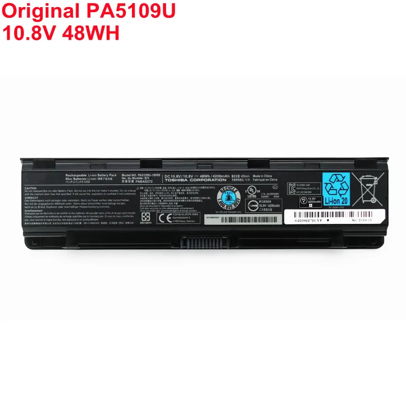 Orijinal Yeni 48WH 10.8 V Laptop Batarya PA5109U PA5109U-1BRS Toshiba C45 C50 C50D C55 C70 P800 P870 L840 L800 PA5110U PA5108U