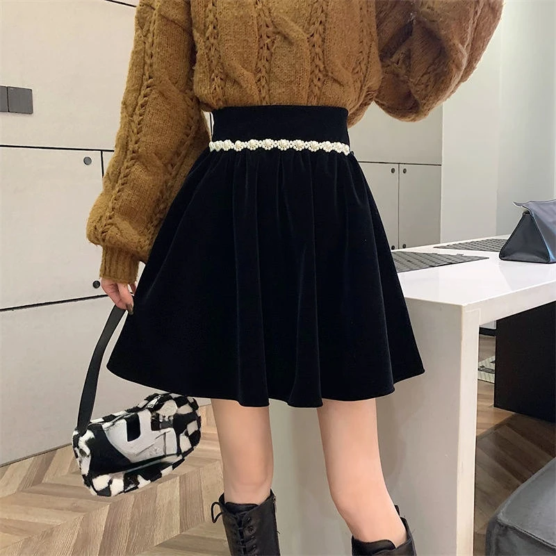 Siyah Mini Etek Yaz Bir Çizgi Etek Kadın Kız Kore Moda Seksi Giysiler Kısa Giyim Y2k Kawaii Pilili Etek 2022