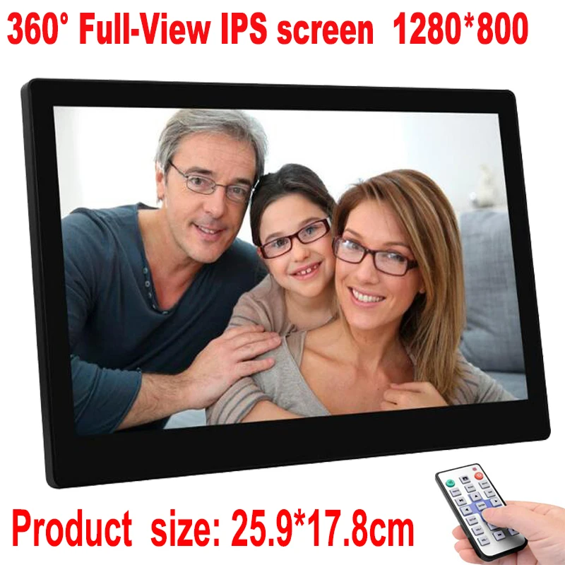 10 inç HD IPS LCD 1280*800 Dijital Fotoğraf Çerçevesi Çalar Saat MP3 MP4 Video Oynatıcı ile Uzaktan Masaüstü