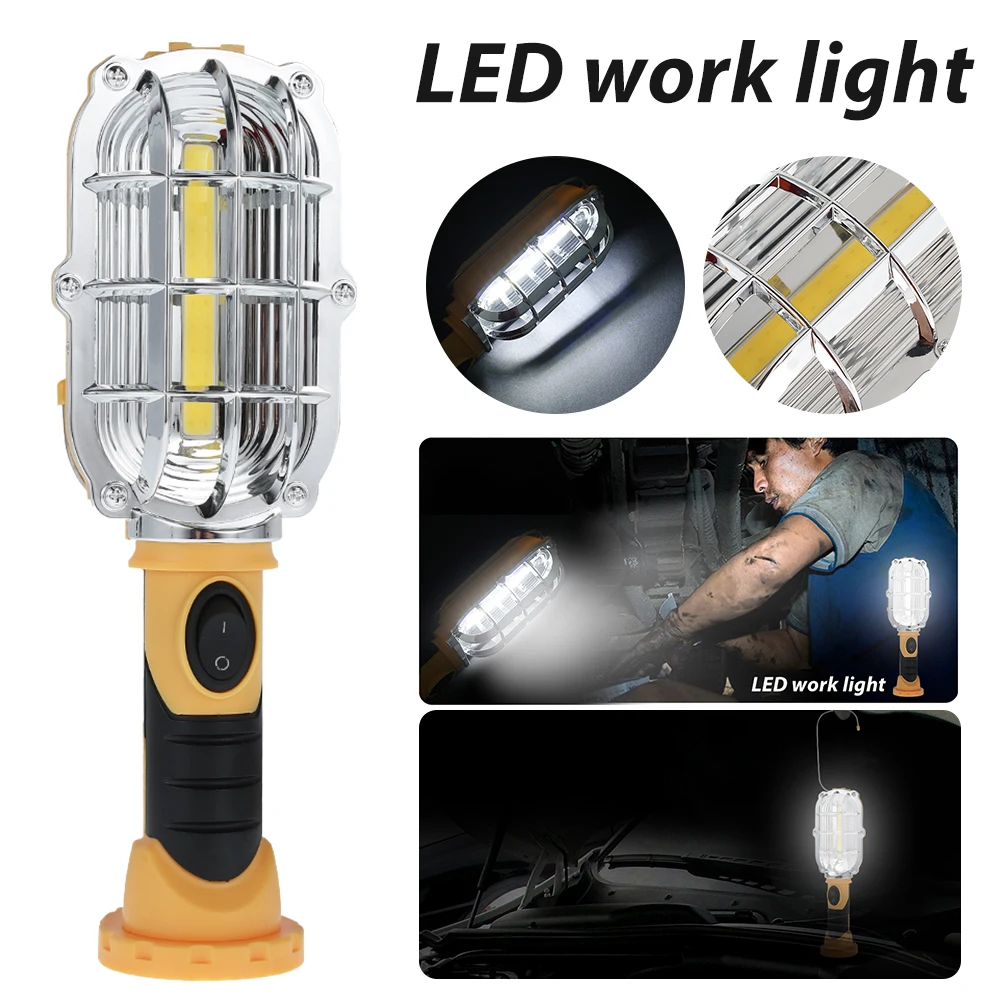 2Pcs Taşınabilir Işık COB Araba Garaj Muayene Lamba Akülü Manyetik Acil El Meşale İş LED 