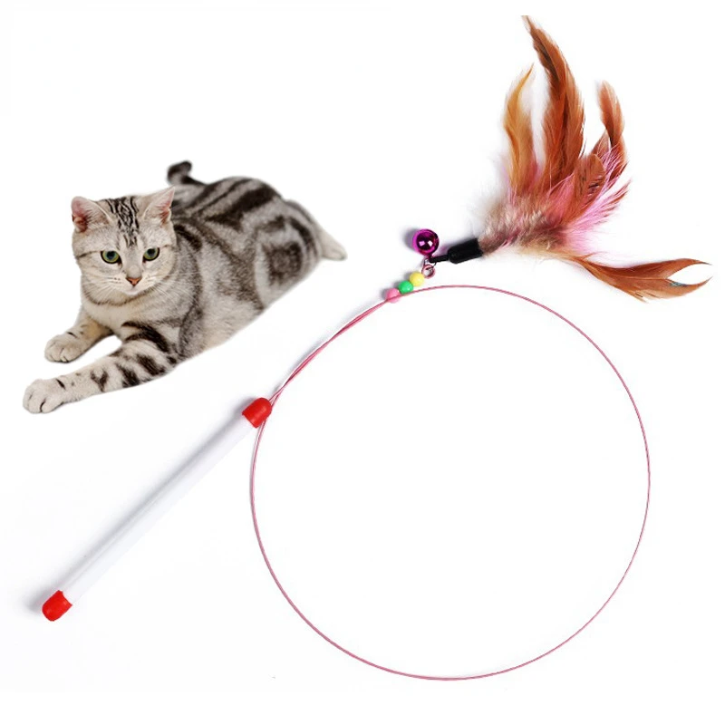 Komik Kedi Sopa Oyuncak Renkli Tüy Çan Peluş Balık Pet Kedi İnteraktif Eğitim Oyun Sopa Oyuncak Kedi Teaser Pet Malzemeleri