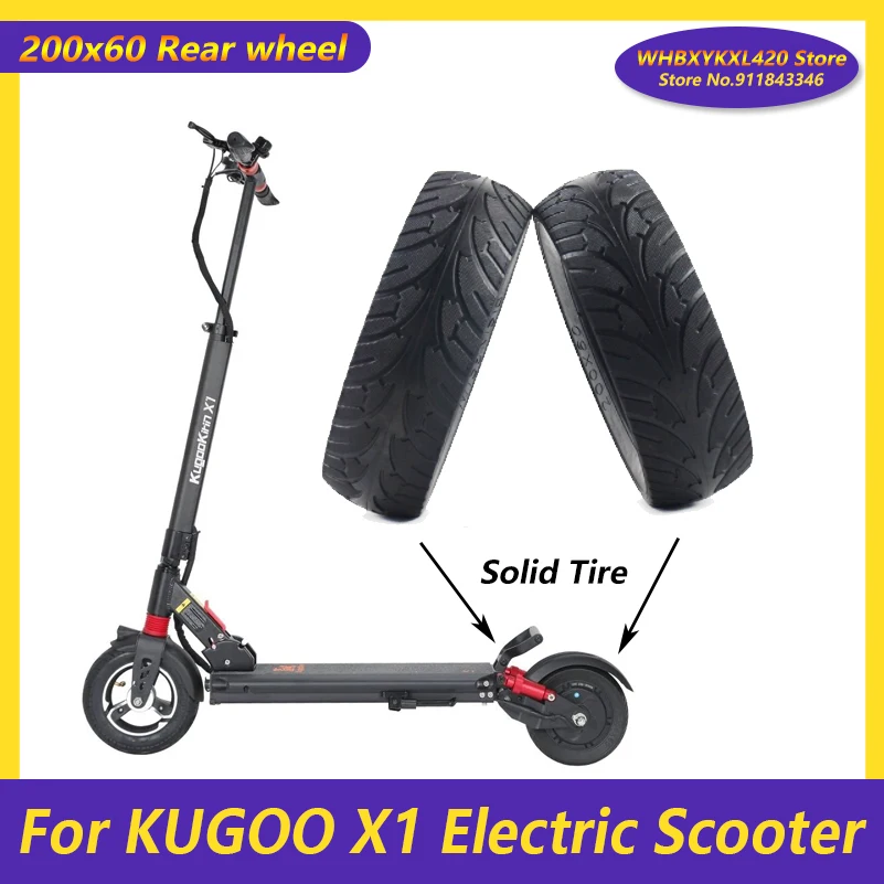 200x60 Katı Lastik Elektrikli Scooter Katı Lastik 8 inç patlamaya dayanıklı Lastik KUGOO X1 Elektrikli Scooter Arka Tekerlek Parçaları