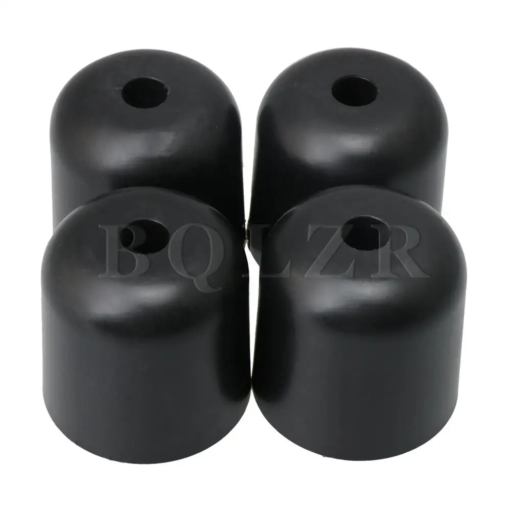 BQLZR Siyah Plastik Yuvarlak Mobilya Ayakları 13mm Delik Dia Masa Sandalye Yatak Dolap Ayakları Zemin 4'lü paket