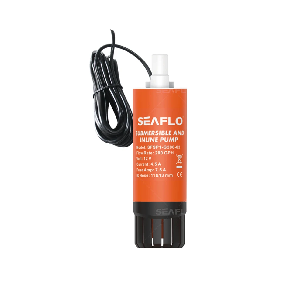 SEAFLO SFSP1-G200-03B Taşınabilir Lineer Pompa 12V DC 200GPH Su Pompası RV Yat İçin
