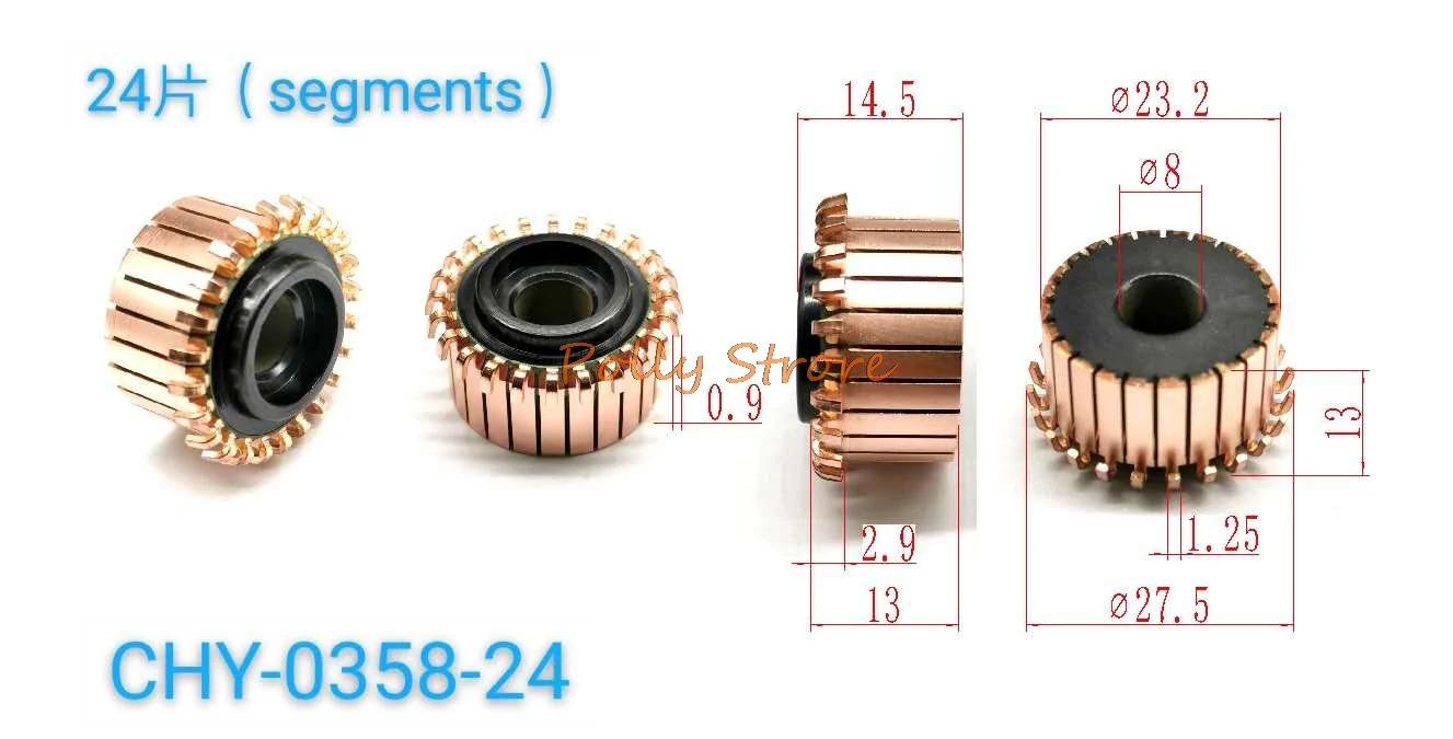 5 adet 8x23. 2x14. 5(13)mm 24P Bakır Çubuklar Alternatör Elektrik Motoru Komütatör CHY-0358-24