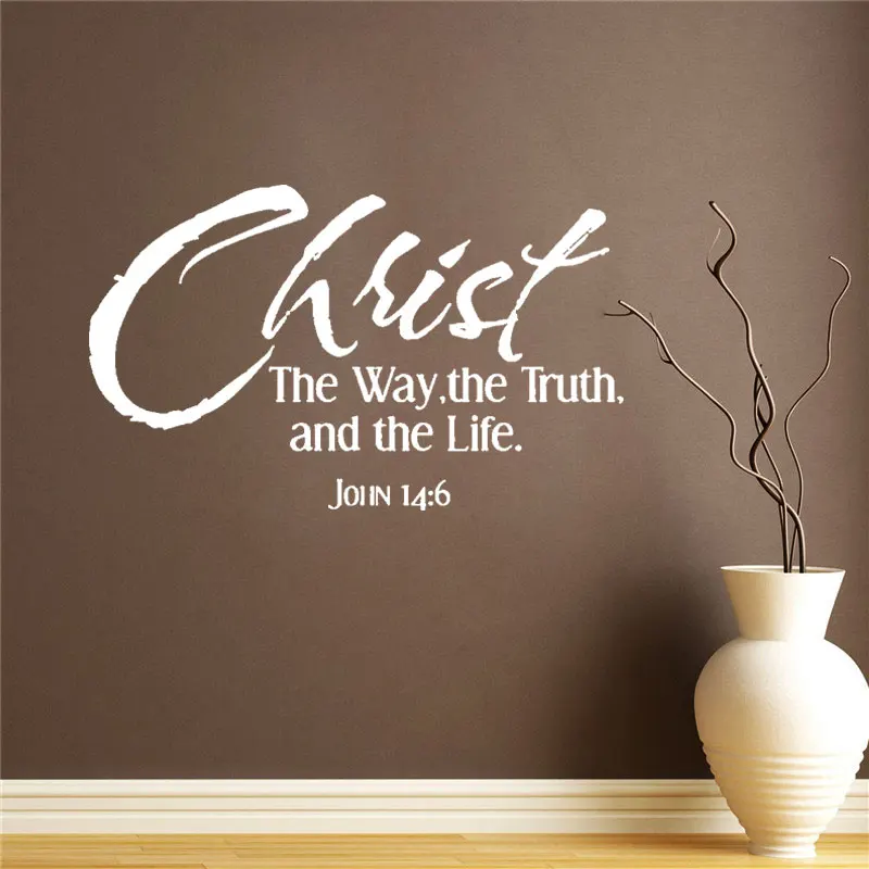 İncil Ayet John 14: 6 Duvar Çıkartması Oturma Odası Yatak Odası Mesih Yolu Gerçeği ve Yaşam Rab İsa Duvar Sticker DW12882