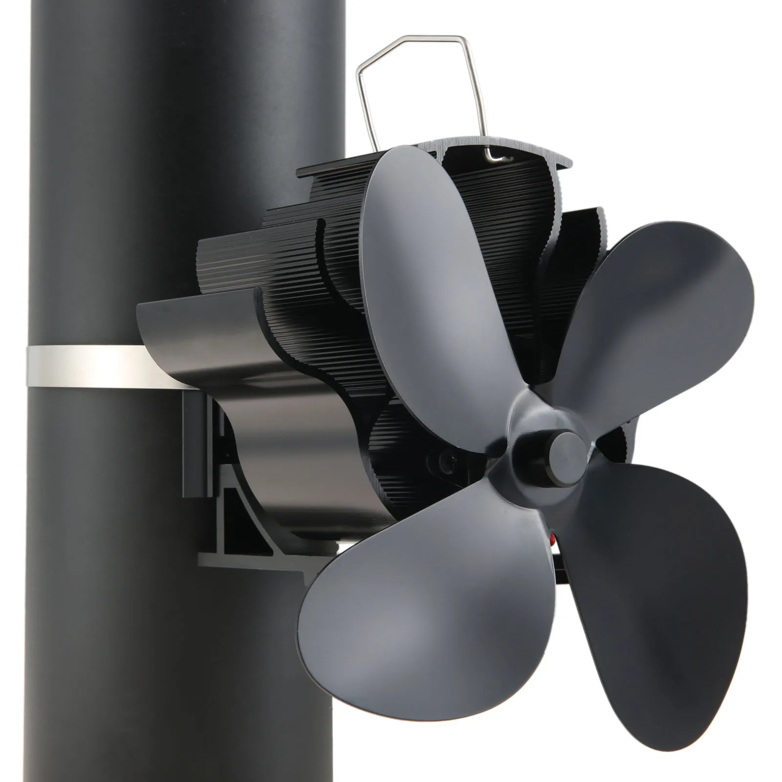 1 Adet odun sobası Boru Fan Termometre ile Baca Borusu Asılı Soba Fan ahşap kütükler Brülör Şömine Çevre Dostu