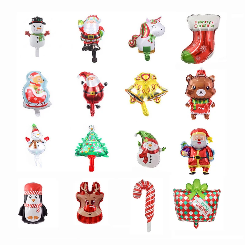 5/10 adet Noel Folyo Balonlar Santa Ren Geyiği Kardan Adam Mutlu Tatiller mini Balonlar noel dekorasyon Parti Malzemeleri