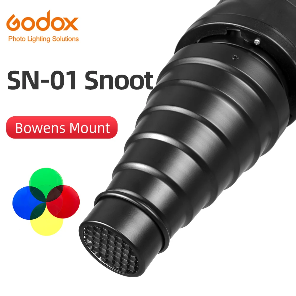 GODOX SN-01 Bowens büyük Snoot Stüdyo Flaş Aksesuarları Profesyonel stüdyo ışığı Parçaları için Uygun DE300 SK400 II