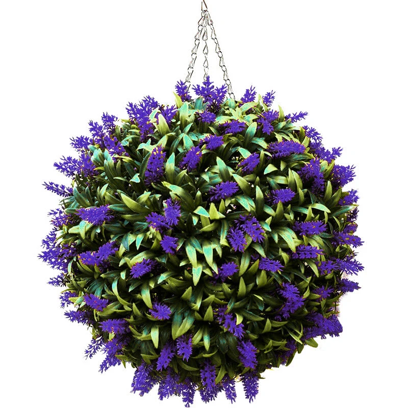 30CM Yapay lavanta çiçeği Asılı Sepet Bitki Mor Topiary Topu Bahçe Dekor Simülasyon Plastik Çiçek Bitki Topu