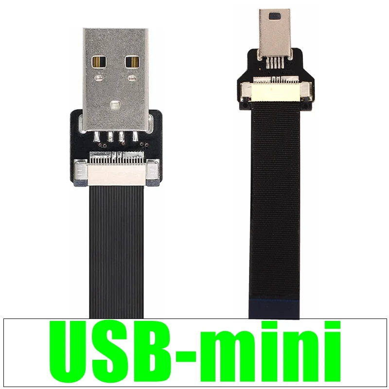 USB-mını 90 Derece 4 Açı Mini USB Dişi Mini B 5 Pin Erkek Kablo Adaptörü FFC FPV Şerit GPS Carcorder Ahududu Pi