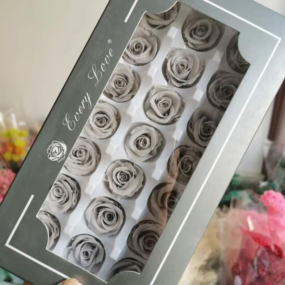 2-3 CM/21 adet, Grade A Korunmuş Gül çiçek hediye kutusu, ebedi Gül Kafaları Düğün Parti ev Dekorasyon için, gül çiçek Hediye Favor