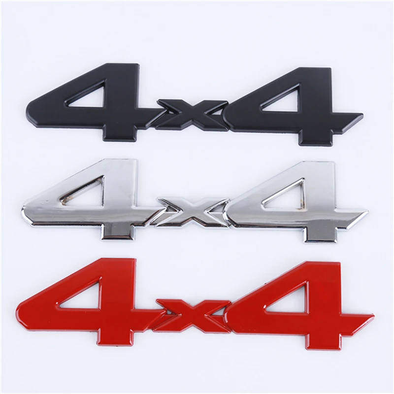 1 adet Yeni Kişilik 4X4 OFF-ROAD Çinko Alaşım Çıkartmaları 3D Araba Sticker Araba-styling Siyah Gümüş Kırmızı Renk