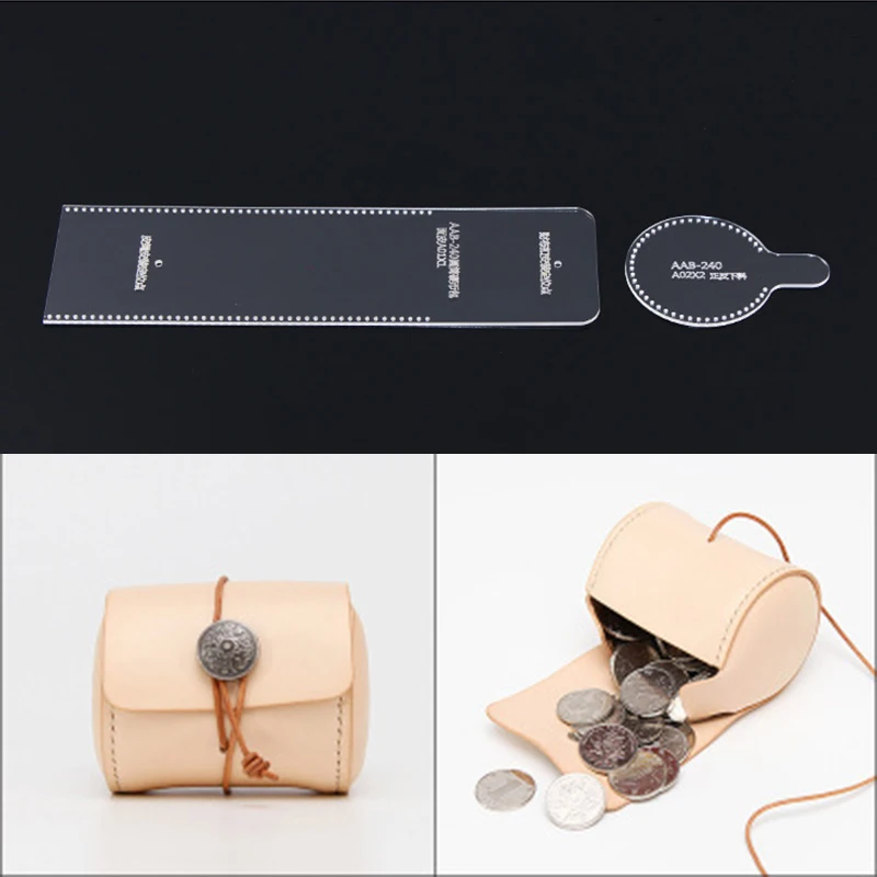 DIY bozuk para cüzdanı saklama çantası Akrilik Versiyonu Desen Tasarım Şablon Pratik Çanta El Yapımı Deri Yapımı Şablon Deri Araçları
