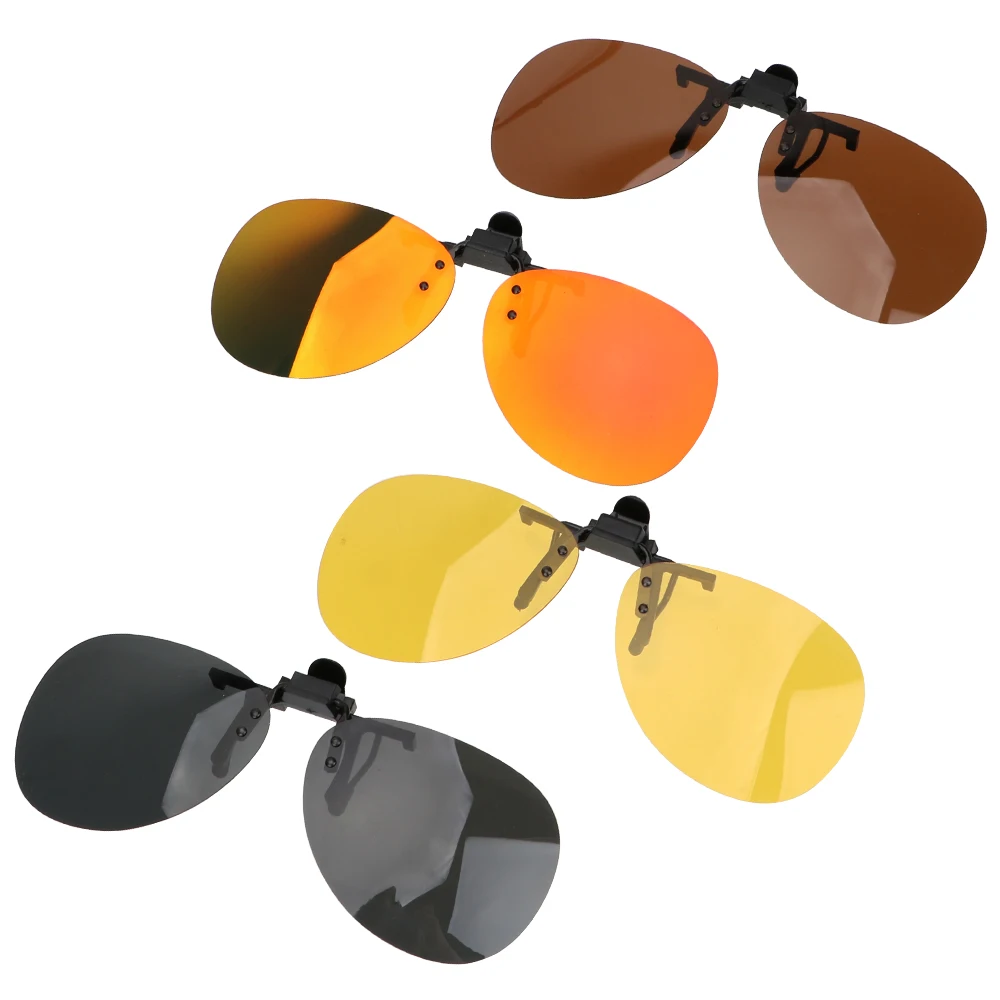 Araba Sürüş Clip-on Gözlük güneş gözlüğü üzerinde klip Gece Görüş Lens Anti-UVA UVB Sürücü Gözlük Erkekler Kadınlar İçin polarize güneş gözlükleri