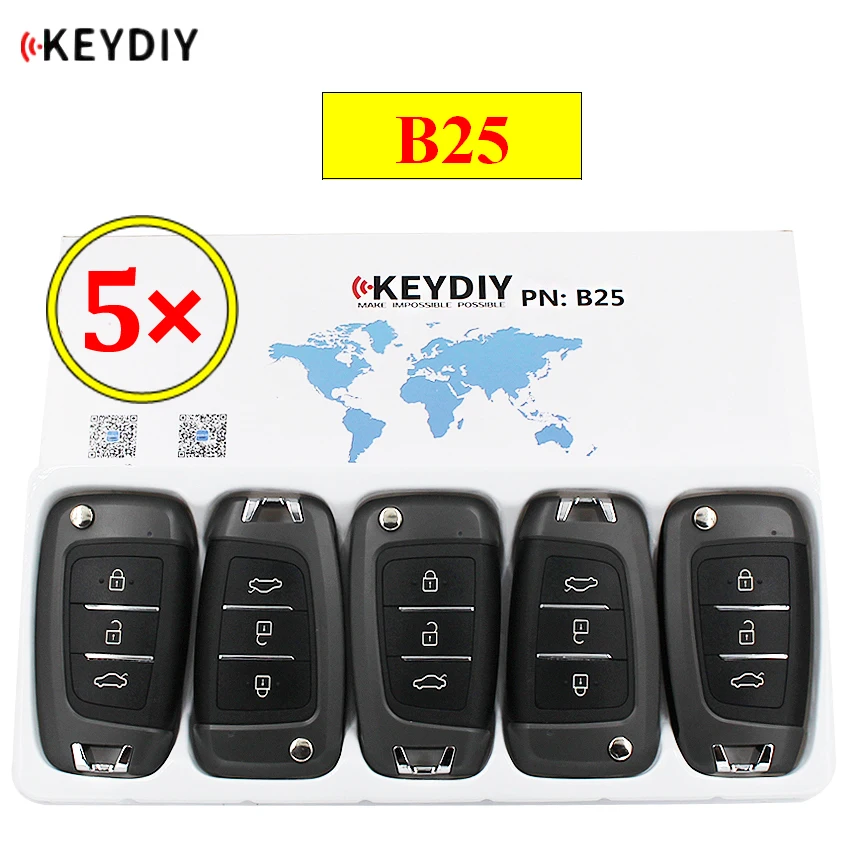 5 adet / grup KEYDIY B serisi B25 3 düğme evrensel KD uzaktan kumanda için KD200 KD900 KD900 + URG200 KD-X2 mını KD