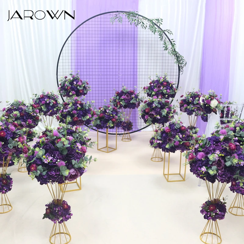 JAROWN Özel Düğün Renk Yapay Gül Ortanca Çiçek Topu Çiçek Sıra Kemer Standı Set Parti Dekor Büyük Olay Dekorasyon