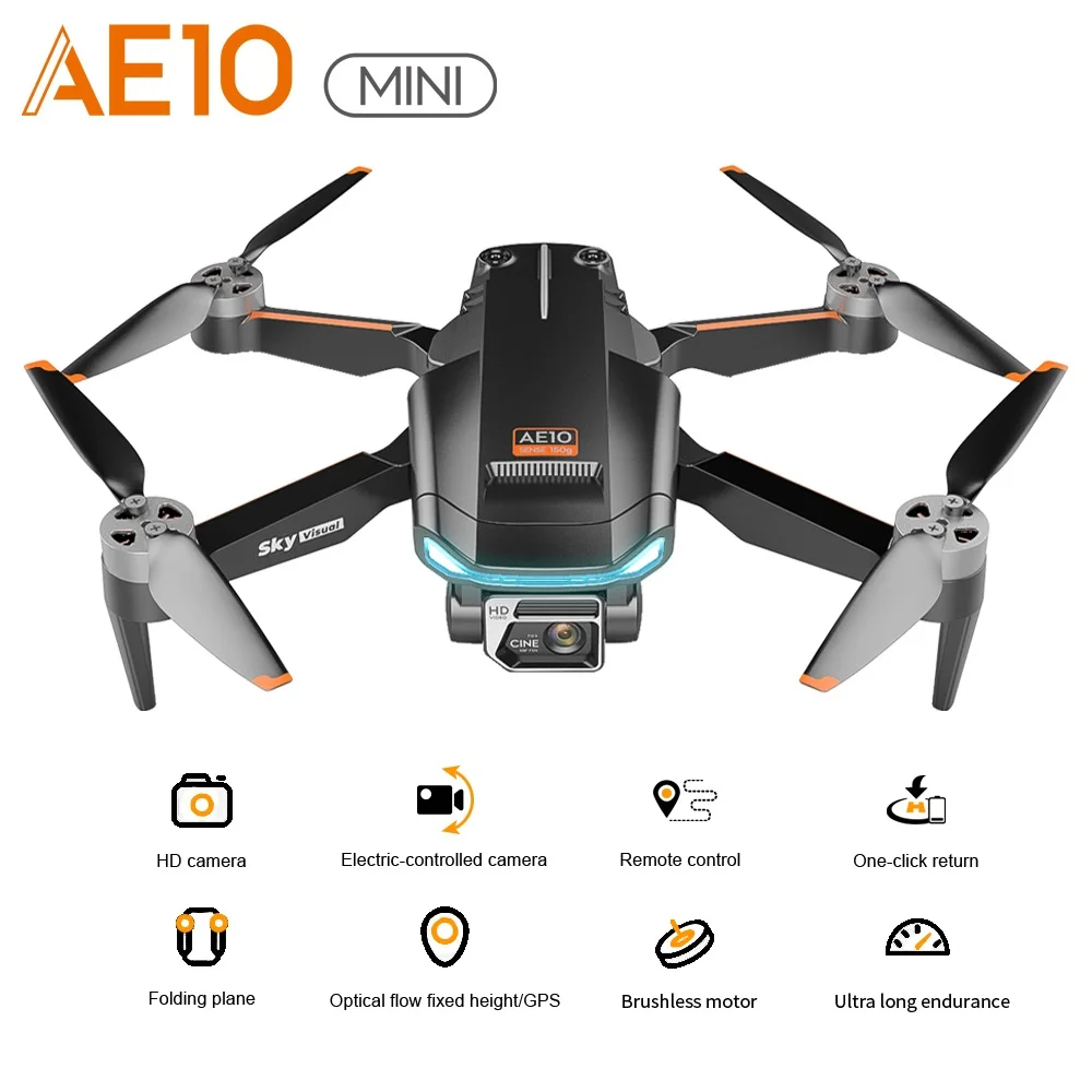 AE10 MİNİ Uçak 8K HD Çift Kamera 5G Drones GPS Optik Akış Konumlandırma fırçasız motor Hava Quadcopter FPV WİFİ RC Uçak