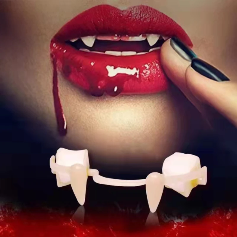 Cadılar bayramı Partisi Geri Çekilebilir Diş Sahte Diş Karnaval Aksesuar Anime Cosplay Vampir Dracula Diş Kurtadam Zombi Dişleri