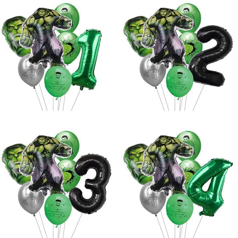 7 adet Avengers Süper Kahraman Hulk Tema Balonlar 32 inç Yeşil Numarası Çocuk Doğum Günü Partisi Dekorasyon Bebek Duş Çocuk Oyuncakları Hediye Globos