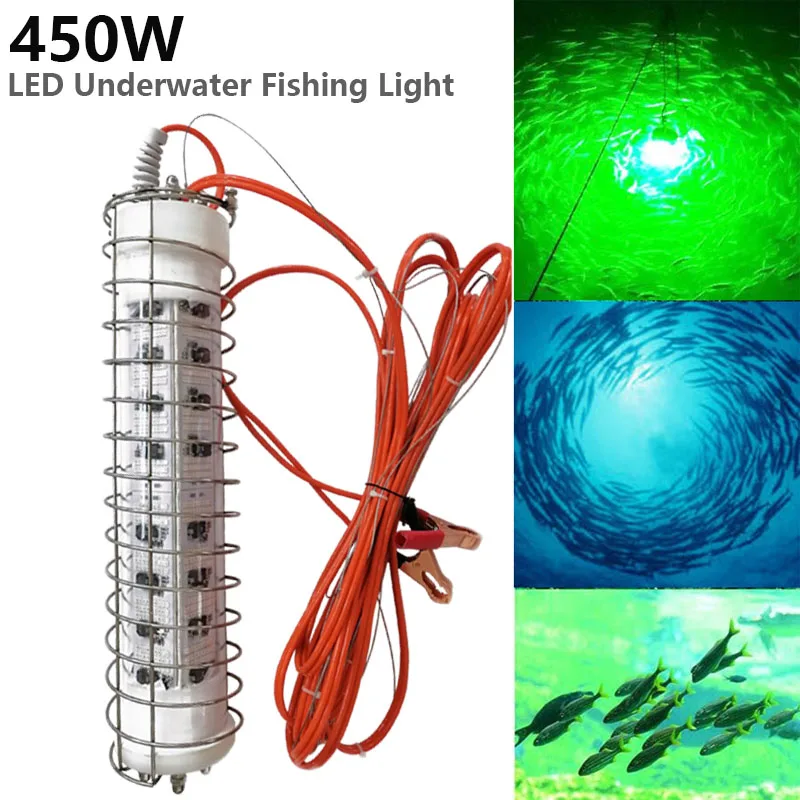450 W 12-24 V kablo çeken kalamar balık sualtı LED balıkçılık ışıkları LED dalış ışıkları
