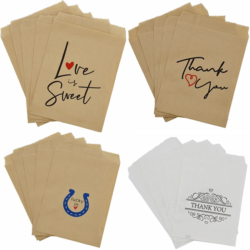 5-30 adet Kraft Kağıt Kırmızı aşk mektupları Çanta Şeker Hediye Gıda Ambalaj Kartpostal Çantası Düğün Doğum Günü Partisi dekorasyon Çantaları 13X18cm