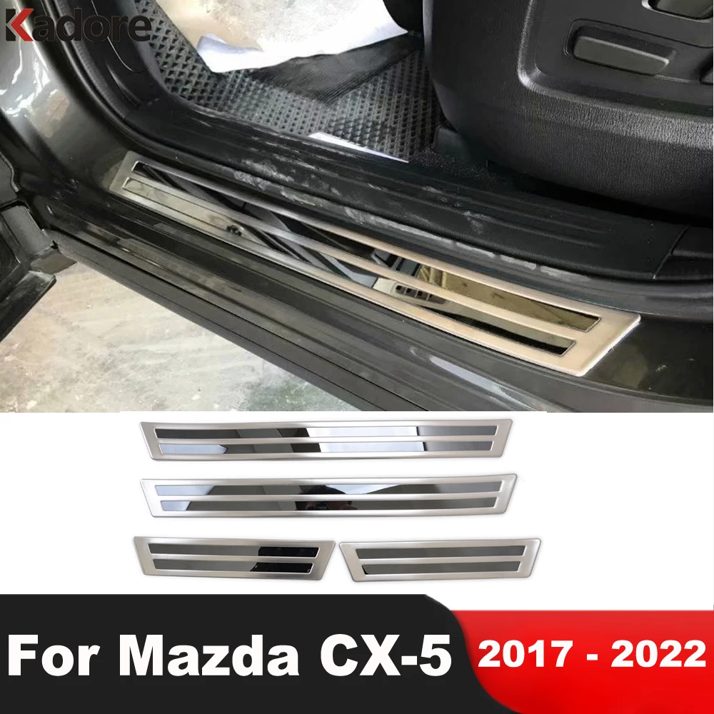 Araba kapı eşiği tıkama plakası Kapak Trim İçin Mazda CX5 CX-5 KF 2017 2018 2019 2020 2021 2022 Paslanmaz Karşılama Kapı Eşiği Guard