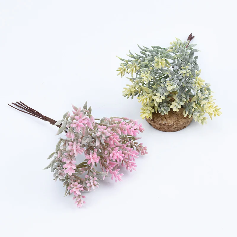6 ADET Yapay Ağaç Plastik Çim Noel Karalama Defteri Çiçekler Ev Dekor Düğün Parti için Sahte Bitkiler Dıy Hediye Kutusu Çelenk