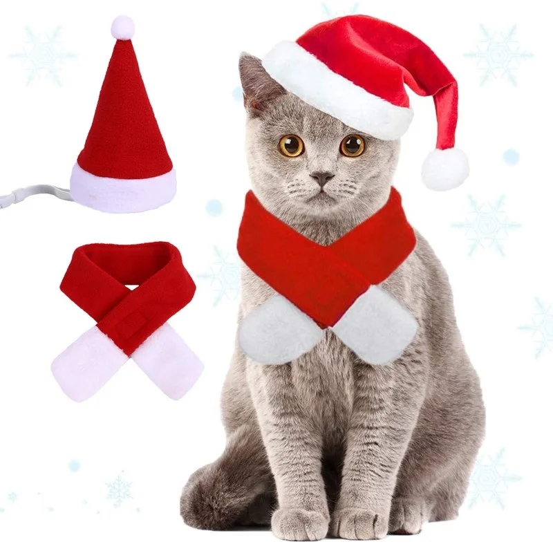 Noel Pet Kostüm Kıyafet Moda Noel Köpek Kedi Giyinmek Kırmızı Eşarp Pet Pelerin Pet Noel Partisi Cosplay Malzemeleri