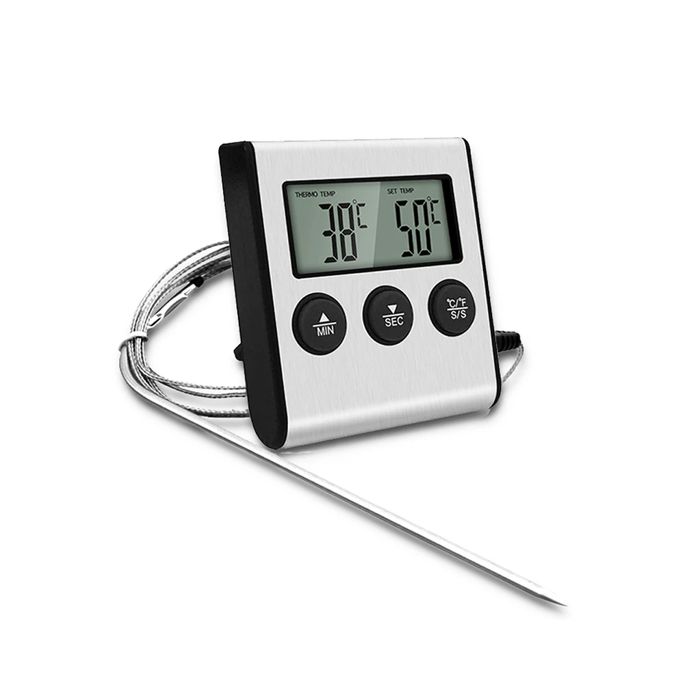 Gıda Termometre Elektronik LCD Dijital Mutfak Pişirme Sıcaklık Ölçüm Cihazı BARBEKÜ Fırın Et Probu Mutfak Pişirme Araçları