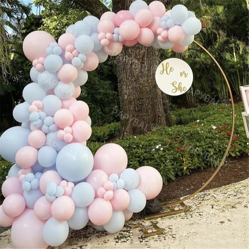 140 Adet Düğün Kemer Garland Balon Seti Pembe Mavi Lateks Balon Seti Doğum Günü Bebek Duş Globos Yıldönümü Zemin Dekorasyon