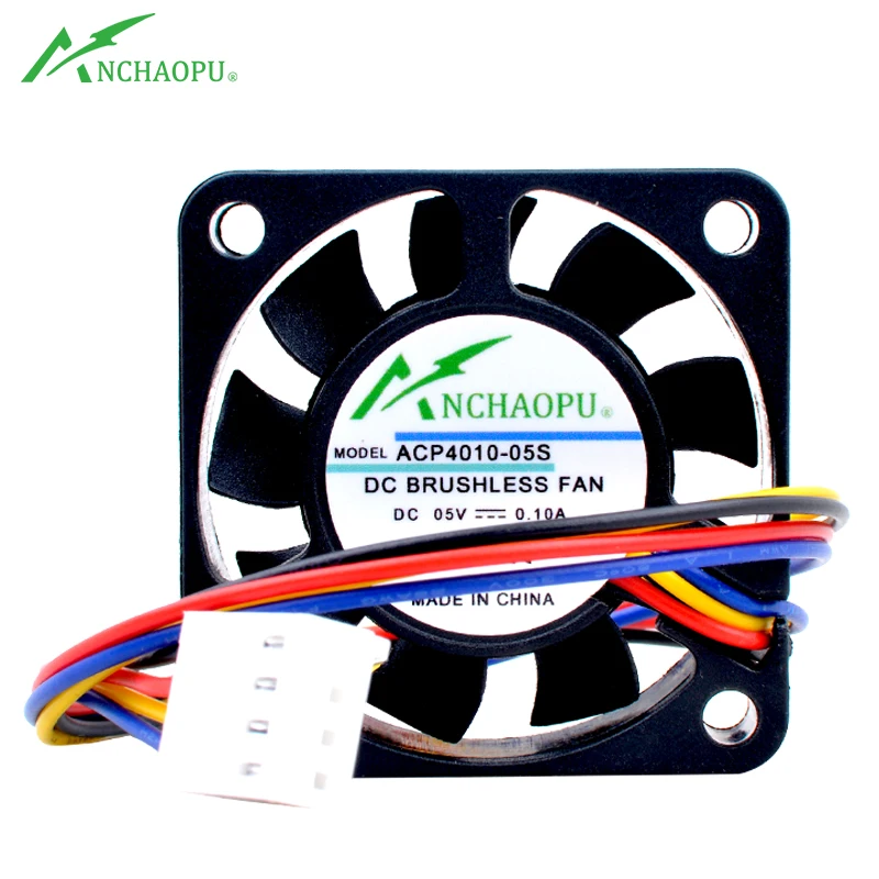 ANCHAOPU 4cm 40mm fan 40x40x10mm DC5V 0.10 A 4 satır PWM hız kontrol soğutma fanı Ahududu Pi için mini durumda