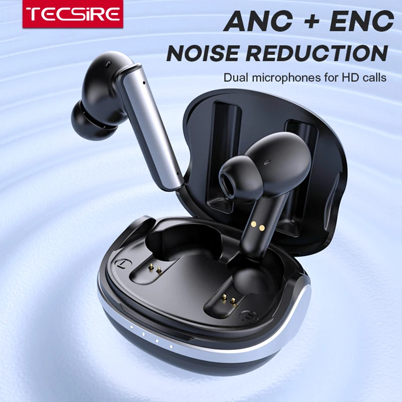 Tecsire P60 Bluetooth Kulaklık kablosuz kulaklıklar ANC ENC Gürültü İptal Hifi Bas Stereo Çift Mikrofon Su Geçirmez