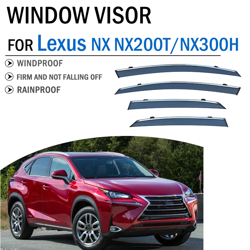 Lexus NX İÇİN NX200 NX300 Pencere Visor Saptırıcı Siperliği Gölge Güneş Yağmur Guard Duman Kapak Shield Tente Trim Araba Aksesuarları