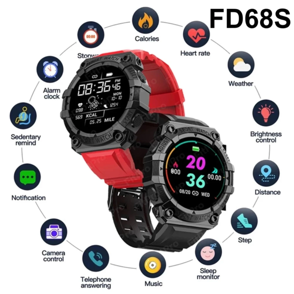 FD68S Çok fonksiyonlu Spor akıllı saat Su Geçirmez Spor İzci akıllı bilezik Kalp Hızı Kan Basıncı Monitörü akıllı saat