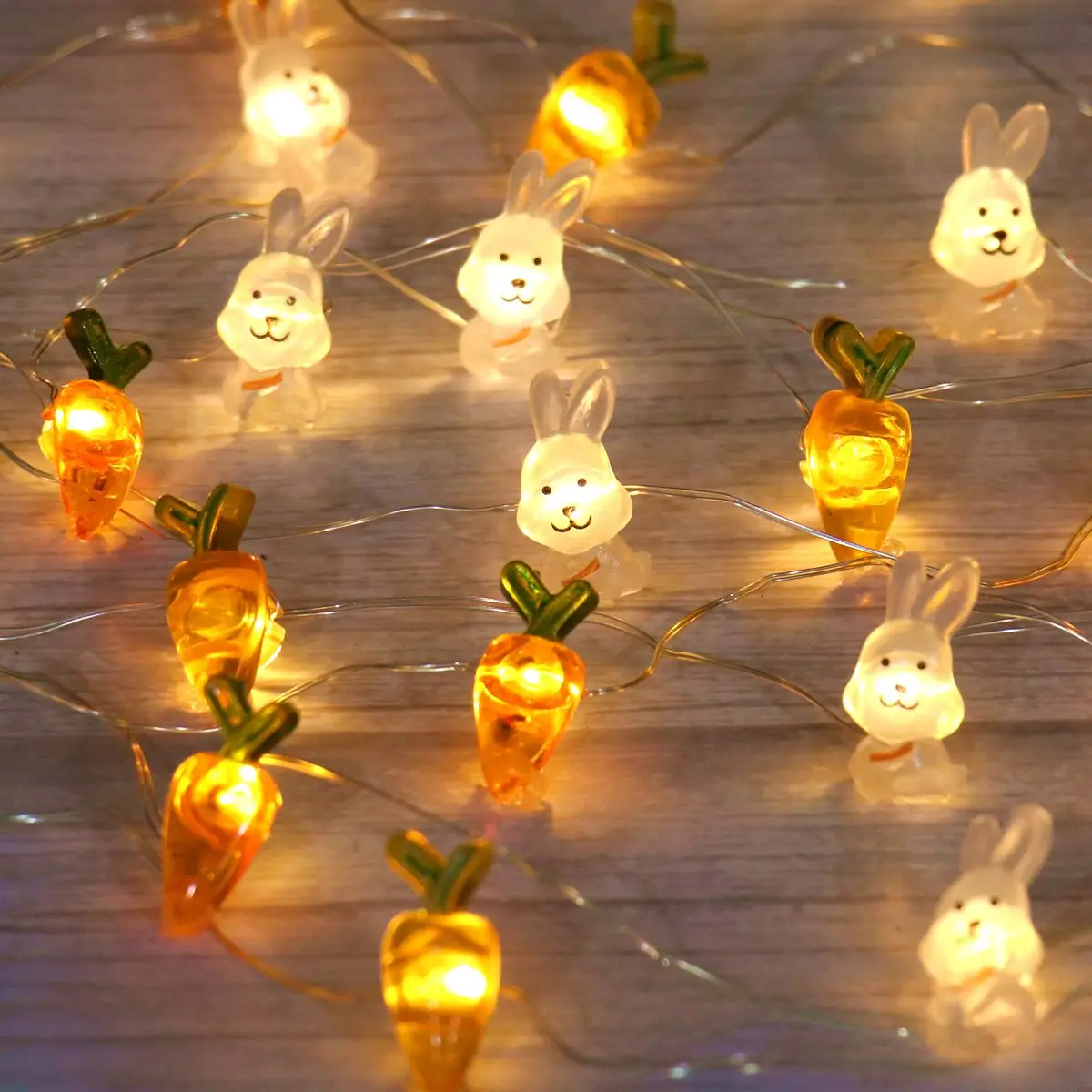 Paskalya LED Tavşan Dize ışık paskalya dekorasyonu Ev için Sevimli Tavşan Havuç Peri İşık Garland Mutlu Paskalya Parti Dekorasyon