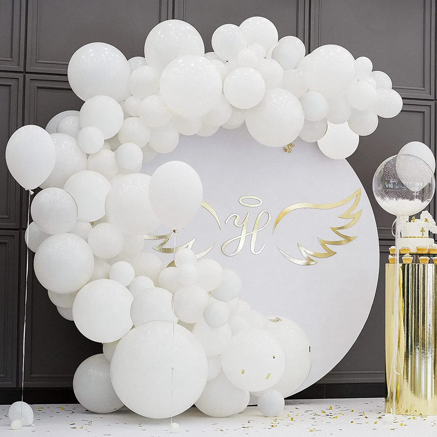 Beyaz Balon Garland Kemer Kiti Romantik Düğün dekorasyon balonları yılbaşı dekoru Parti Bebek Duş Doğum Günü Aksesuarı globos