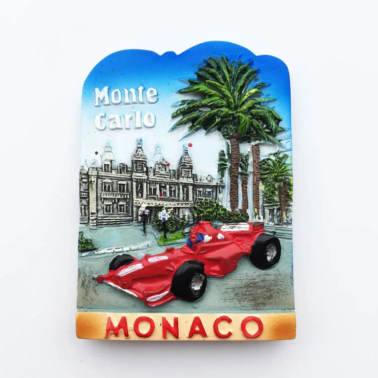 QIQIPP Avrupa Monaco Monte Carlo Seyahat Hatıra Manyetik Etiket Buzdolabı Mıknatısı F1 Devre