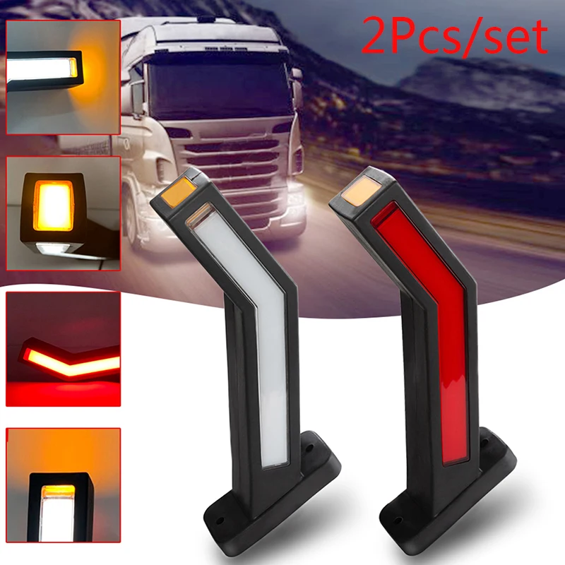 2x Evrensel Tüm araba kamyon römork Van uyarı ışığı kırmızı Amber Beyaz yan ikaz lambaları 33 LED ışıkları anahat lamba 12V 24V