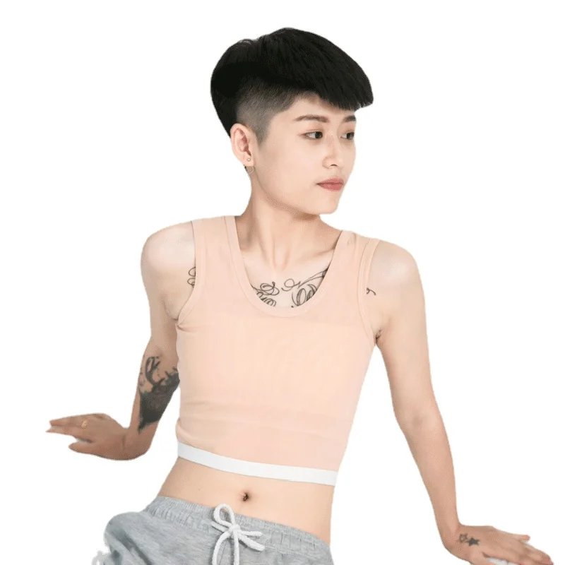 Tomboy Kazak Göğüs Meme Binder Düzleştirici Shapewear Korse Tankı Üstleri Yelek FTM Lezbiyen Trans Örgü İç Çamaşırı Kadın Artı Boyutu