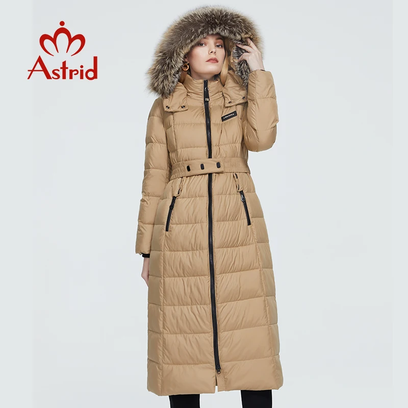 Astrid 2022 Yeni Kış kadın ceket kadınlar uzun sıcak parka moda Ceket rakun kürk hood ile büyük boy kadın giyim 8716