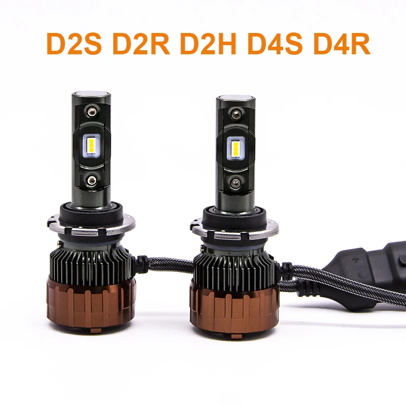 2 adet D2S D2H LED far lambaları 50W 8000LM D4S D4R otomatik LED Far Sis ampuller 12V~24V araba ışıkları
