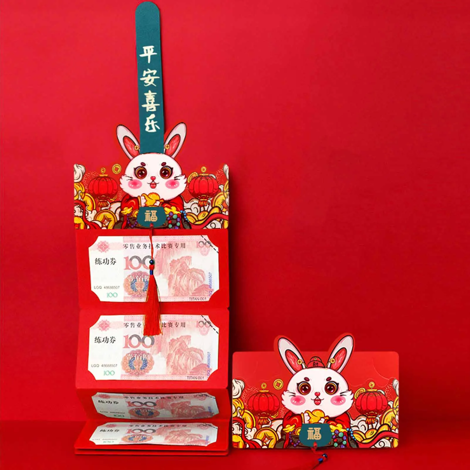 Kırmızı Zarf Çin Yeni Yılı Süslemeleri 2023 Tavşan HongBao Kırmızı Cep Zarfı Yeni Yıl Tavşan Bahar Festivali Kırmızı Paket FU